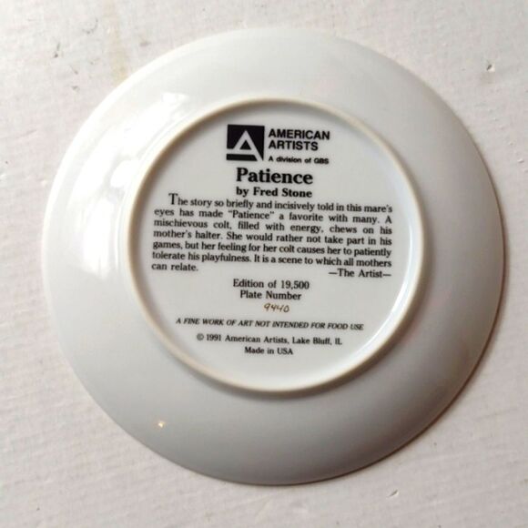 American Artists‎ Collector's Plate "Patience" by Fred Stone Issued 1991 - Picture 2 of 7